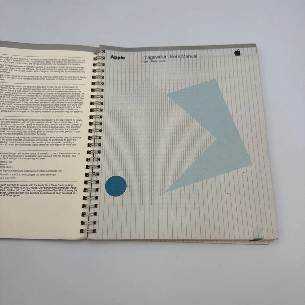 Vintage 1983 Apple Macintosh ImageWriter Printer User's Manual Only